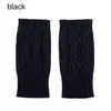 Five Fingers Gloves Fashion Twist Pattern Lady Fingerless Women Men Knitted Black Wool Half Finger Computer Mittens Warm