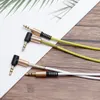 90 Degree 3.5mm male Colorful audio Aux Cables Elbow pair recording line for phone speaker Headphone Mp3 PC Mp4