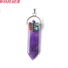Natural Turquoise Crystal Quartz Stone Pendant 7 Chakra Gem Point Sword Fashion Jewelry DIY Necklace Accessories Gift BO983