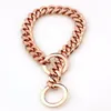 Chains Granny Chic 10/12/15mm Rose Gold Tone Curb Cuban Link 316L Stainless Steel Dog Pet Chain Collar Bulk Sale JewelryChains