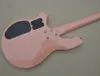 Guitare basse électrique rose personnalisée à 4 cordes avec incrustations de lune Micros ouverts Peut être personnalisé