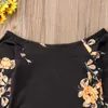 Clothing Sets Baby Golden Flower Print Romper 3PCS Born Girl Off Shoulder Outfit Clothes Set ClothingClothing