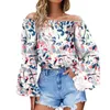 Mulheres melhores Blusa Sexy Summer Off the Shouler Crop Tops Bloups de manga de campainha longa para mulheres sexy causal moda 2022 roupas L220705