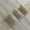 Curtain & Drapes Custom High Quality Modern Simplicity Embroidery Splicing Silk Gray Lace Gold Blackout Valance Tulle Panel M1166Curtain Dra