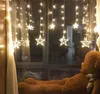 Strings Twinkle Star 12 étoiles 138 LED rideau guirlandes lumineuses fenêtre avec 8 Modes clignotants Ramadan décoration noël LED