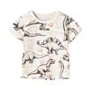 Kinder Sommer T Shirt Cartoon Tiere Hai Dinosaurier Druck Kleinkind Jungen Baumwolle T Tops T Shirts 220620