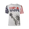Американский флаг с рисунком США Оптовая негабаритная футболка для мальчиков Летняя сублимационная печать Полиэстер Праздничная пляжная вечеринка Джерси Одежда 220609