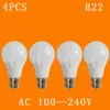 4PCS /LOT B22 żarówki LED AC110V, 220V, 240 V Stałej stałej Lampa prądu Wewnętrzna Lampa chłodna /ciepła biała 3W, 5W, 7W, 9W, 12W, 15W, 18W, H220428