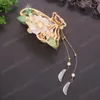 Fashion Flower Butterfly Tassel Crab Hair Clip Claw Hanfu Accessories For Women Girl Flower Pearl Clamp