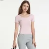 2022 Fashion Yoga Fitness Brand Lu's T Shirts Summer Summer Sports Short Sereve Nude Running Top Collections