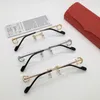 Optische Brillen für Männer und Frauen, Retro-0344-Stil, Anti-Blaulicht-Gläser, geformte Platte, Halbrahmen-Gürtelbox309i