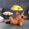 Statue de chien en résine majordome avec plateau pour Table de rangement salon bouledogue français ornements Sculpture décorative cadeau artisanal 2205264229472