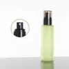 Packing Green Glass Bottle Black Lotion Spary Pump With Clear Black Cover Portable Refillable Cosmetic Packaging Container 20ml 30ml 40ml 60ml 80ml 100ml 120ml