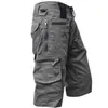 Mens Military Cargo Shorts Army Camouflage Tactical Joggers Shorts Män Bomull Löst arbete Casual Short Pants Plus Size 5XL 220629