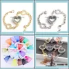 Charm Bracelets Jewelry 5Pcs Selling Crytsal Heart Floating Lockets Bracelet Alloy Wedding Women Bangle Jewellery1 Drop Delivery 2021 Gwq86