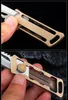 Promotion Small EDC Pocket Knife D2 Satin Blade Brass Handle Outdoor Mini Utility Knives K1605