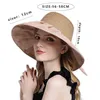 Summer Women Hat Tie Dye Bin Brim Bucket Caps plissés Design Paille Grace Bowknot Basin Beach Sun Casc Classic Bob Hat