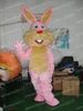 Halloween Pink Rabbit Mascot Costume Najwyższa jakość Kreskówka Stroje postaci Suit Unisex dla dorosłych strój Bożego Narodzenia Karnawałowa sukienka