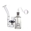 Brûleur à mazout en verre Bang Hookahs Bang en verre 3 en 1 avec adaptateur J-hook Recycler Dab Rig Ash Catcher Bong avec tuyaux de brûleur à mazout mâles de 14 mm