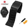 Bracelets de montre 28mm Bracelet en silicone en acier inoxydable boucle pliante hommes bracelet de remplacement rouge pour Thedaddie DZ7370 DZ7396 Hele22