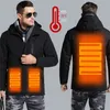 Hommes hiver épais USB chauffage coton veste coupe-vent imperméable à capuche manteau d'hiver épais chaud hommes veste d'hiver cadeau du père 201209