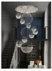 Подвесная лампа роскошная дуплексная здание Хрустальная люстра современная минималистская вилла, гостиная здание