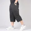 Men S Casual Long Length Cargo Shorts Multi Pocket Cotton Breeches Pants Tactical Military Cropped Trousers 5xl 220715