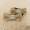 Papillon Cravatta in legno per bambini Neonato Bambino Costruzione Collo per auto Bowknot Dot Cravate Enfants Regalo per ragazzi Fiocco