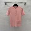 519 L 2022 Zomer Kint Crew Neck -nek Merk Same Style Sweater T -shirt Zwart Wit Pink Luxe Dameskleding Weini