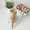 Presente, embrulhe as caixas de doces de bouquet Diy Buquet Kraft Cones Presentes de casamento Festas Favors BirthdayGift GiftGift