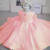 Girl's Dresses Formal Gown Baptism Pink White 1st Birthday Dress For Baby Girl Clothing Flower Princess Lace Party Wedding DressGirl's