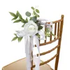 Rose artificielle chaise banc décorations Bouquet fleur mariage cérémonie allée lieu décor W50951