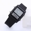Wristwatches Men Women Rectangle Dail Dual Display Luminous LED Electronic Wrist Watch Gift Pin Buckle Digital AlloyWristwatches