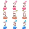 Wesołych Świąt Party Decoration 1 2 3 4 5 6 7 8 9 Rose Gold Number Balloons Folia Digital Latex Helu Balloon Zestaw Ślubne Baby Shower Urodziny