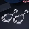 Designer di orecchini di diamanti con stampa leopardata di lusso per donna festa sudamericana AAA Cubic Zirconia rame sposa matrimonio fidanzamento orecchini in argento nero regalo