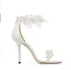 2022 Zomer Luxe Maisel Pearl verfraaide sandalen schoenen Lady Pumps Wit Zwart Strappy Perfect High Heel Party Wedding Gladiator Sandalias EU35-43