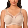 Reggiseno Minimizer da donna senza fodera in pizzo a copertura totale senza coppe morbide non imbottite taglie forti 36 38 40 42 44 48 50 52 54 BCDEFGH 220519