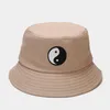 Berets Punk Yin Yang Print Couple Bucket Hat Outdoor Travel Caps Chic Casual Sun Cap Hats For Women Teenage Hair Accessories 2022Berets