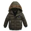 2021 Nya vinterpojkar kamouflagjacka 1-6 år håll varma hoodies ytterkläder för barn stiliga soldat barn vindbrytare j220718