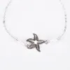 Anklets damska rozgwiazda imitacja Pearl Cross Cross łańcuch krzyżowy Lady Anklet urok moda bransoletka srebrna stopowa stopa biżuterii kirk22