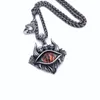 Collier avec pendentif en titane et acier pour hommes, rétro, œil du diable, tendance, Hip-Hop, crâne, bijoux, accessoires, cadeau