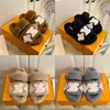 Box Womens Slippers Ladies Wool Slides with Winter Fur Fluffy Furry Warm Letters Sandals Comfortable Fuzzy Sheet Girl Flip Flop
