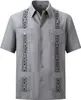 Мужские рубашки с рубашками с коротким рубашками Guayabera 270s