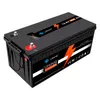 LiFePO4 battery 12V200AH large rubber shell, built-in BMS display, used for golf cart, forklift, inverter, Campervan