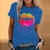 )Frauen T-Shirt Sommer Kurzarm Casual Plus Größe Oansatz T-shirt Mode Bunte Lip Print Junges Mädchen Tops Top Femme frauen