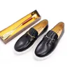 Luxury Men's Leather Dress Shoes Flat Heel Woven Manual Herr Shoe Fashion Loafer Flat Shoes Zapatos Hombre A19