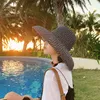 Maxsiti U Summer Hepburn Style Vintage Design Straw Hat Women Girls Solid Color Beach Holiday Big Sun Cap 220627