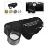 30X 60X LED Jewelers Eye Loupe Microscope Jewelry Magnifier Lighted Illuminated For Jewelry Rocks Stamps Coins Watches Antiques Dual lenses Band Light Lens 9889