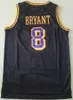 Mężczyźni Vintage Bryant Jersey 8 Retro Basketball Countback All Stitched Yellow Purple White Black Blue Red Beige Drużyna dla fanów sportowych oddychających wysokiej jakości