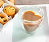 Dwuosobowe szklane kubki do kawy przezroczyste kubki do herbaty w kształcie serca 180ml 240ml Cups Romantyczny prezenty